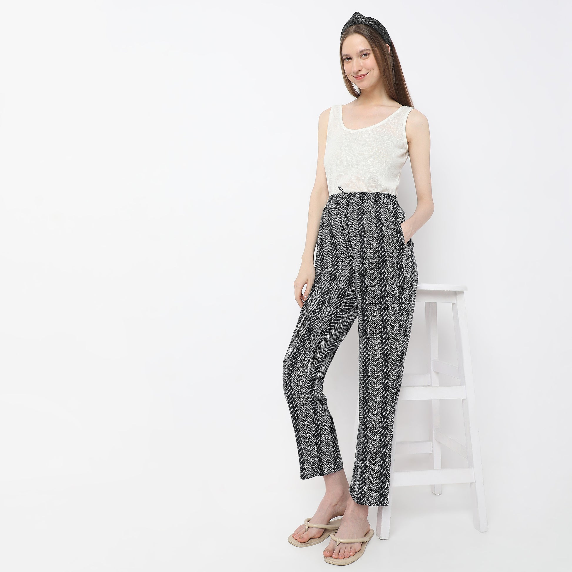 Abstract Print Cotton Palazzos