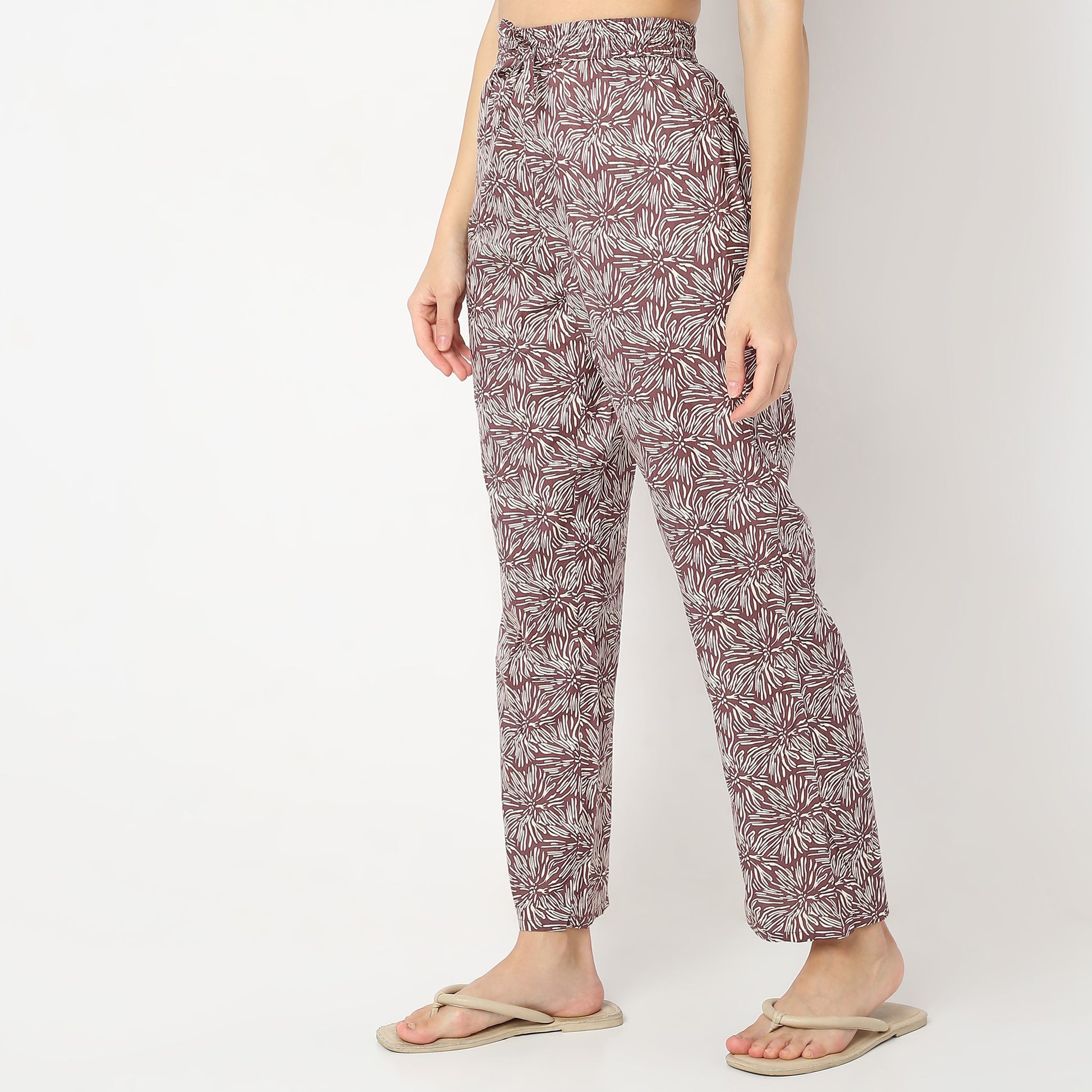 Regular Fit Printed Mid Rise Pyjamas