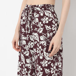 Floral Print Mid-Rise Palazzo Pants