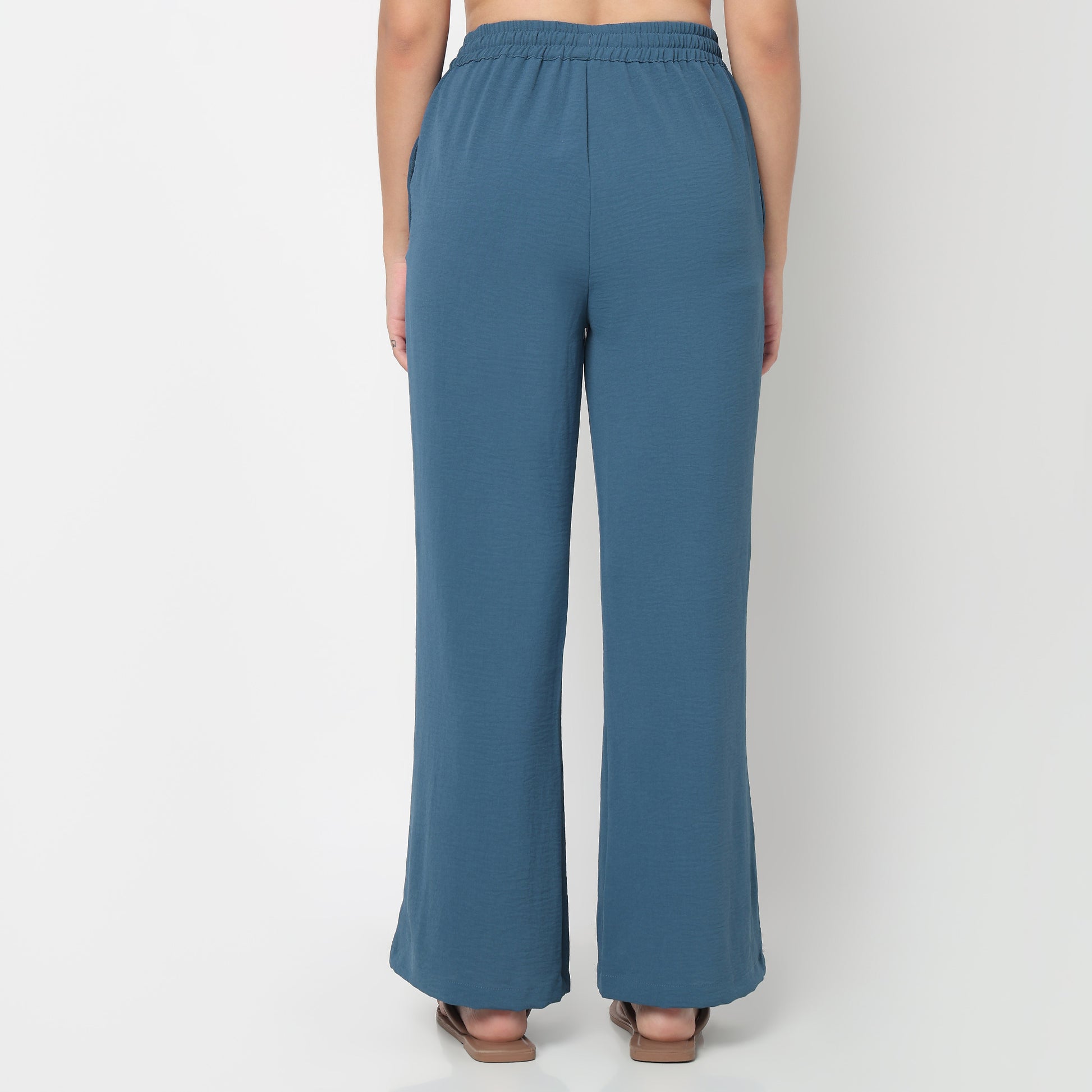 Solid Mid Rise Lounge Palazzos