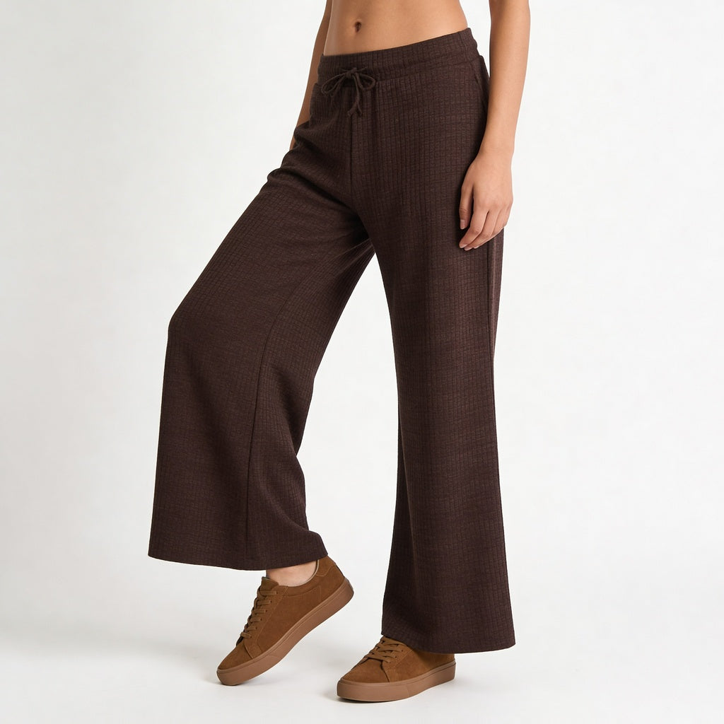 Solid Mid Rise Lounge Palazzos