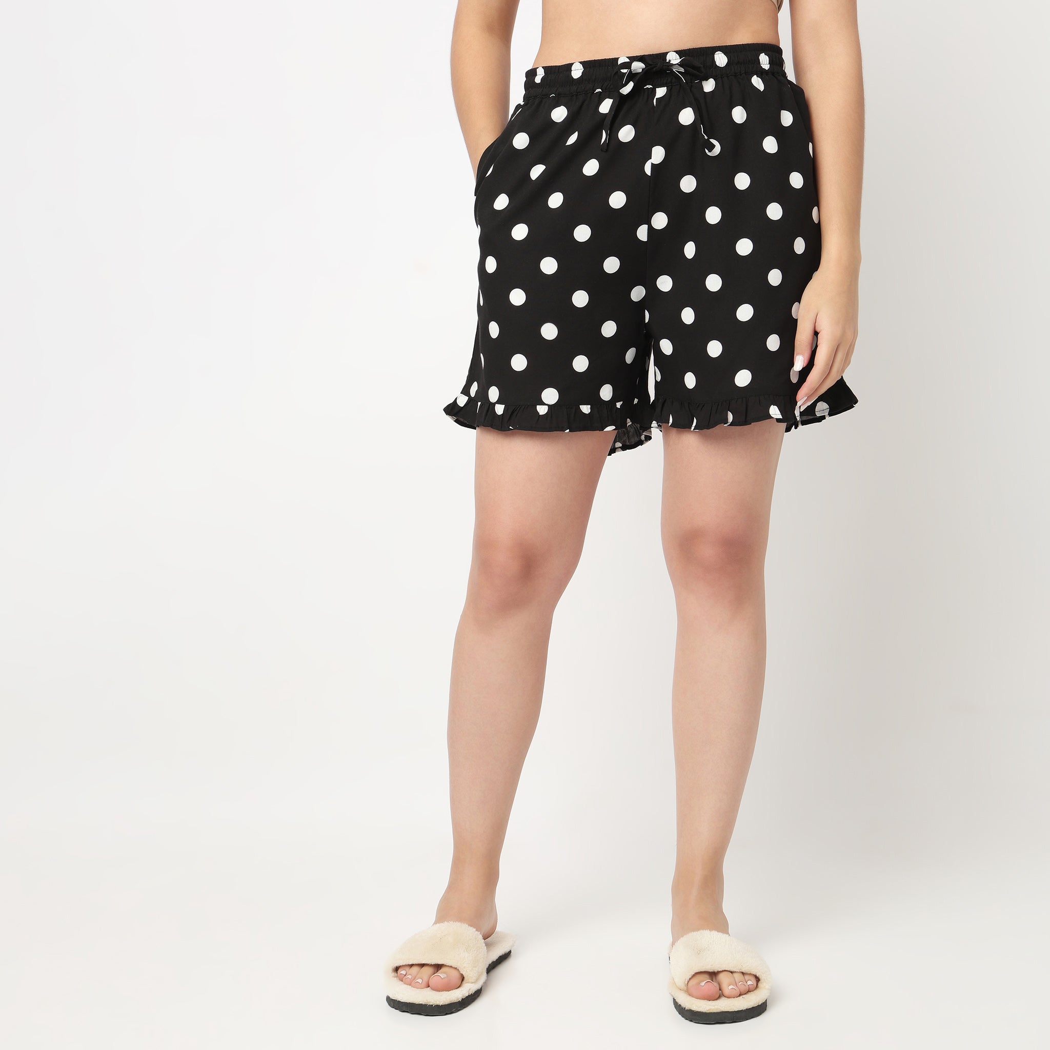 Buy Now - Polka Dot Print Frill Shorts - Style Union