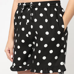 Polka Dot Print Frill Shorts