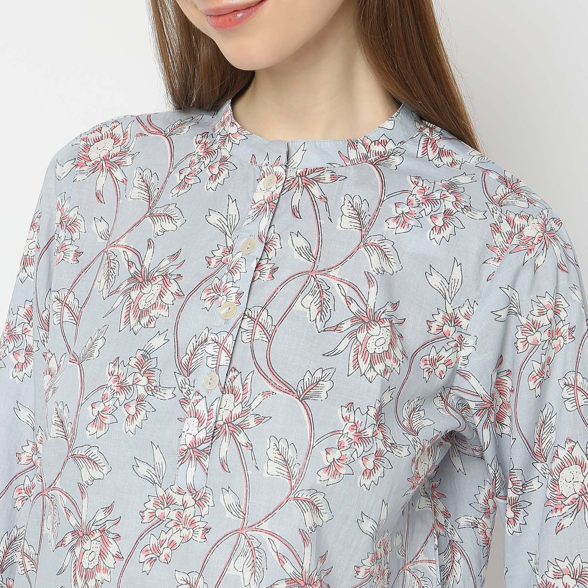 Regular Fit Printed Top with Pyjama Set