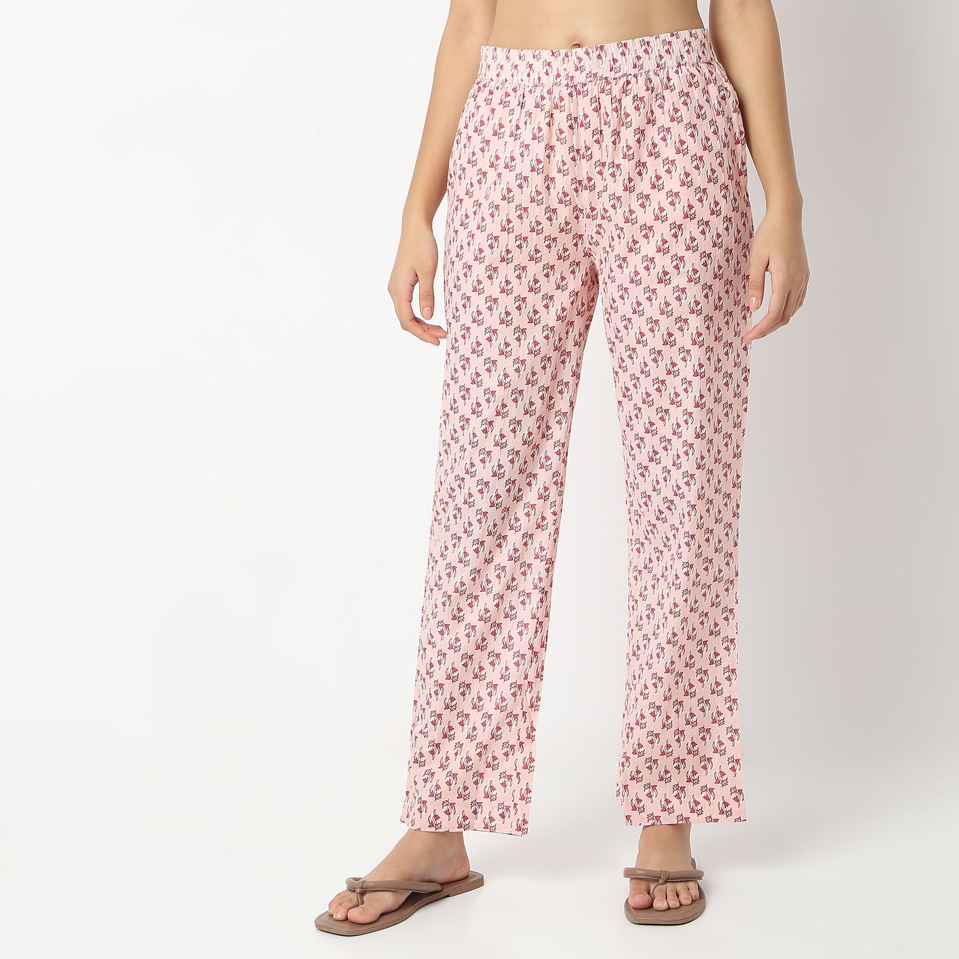 Regular Fit Printed Top with Pyjama Set