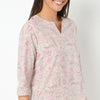 Round Neck Short Length Three-Fourth Sleeve Printed Jaipuri Topwear And With Pyjama Sleepwear Set