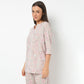 Round Neck Short Length Three-Fourth Sleeve Printed Jaipuri Topwear And With Pyjama Sleepwear Set