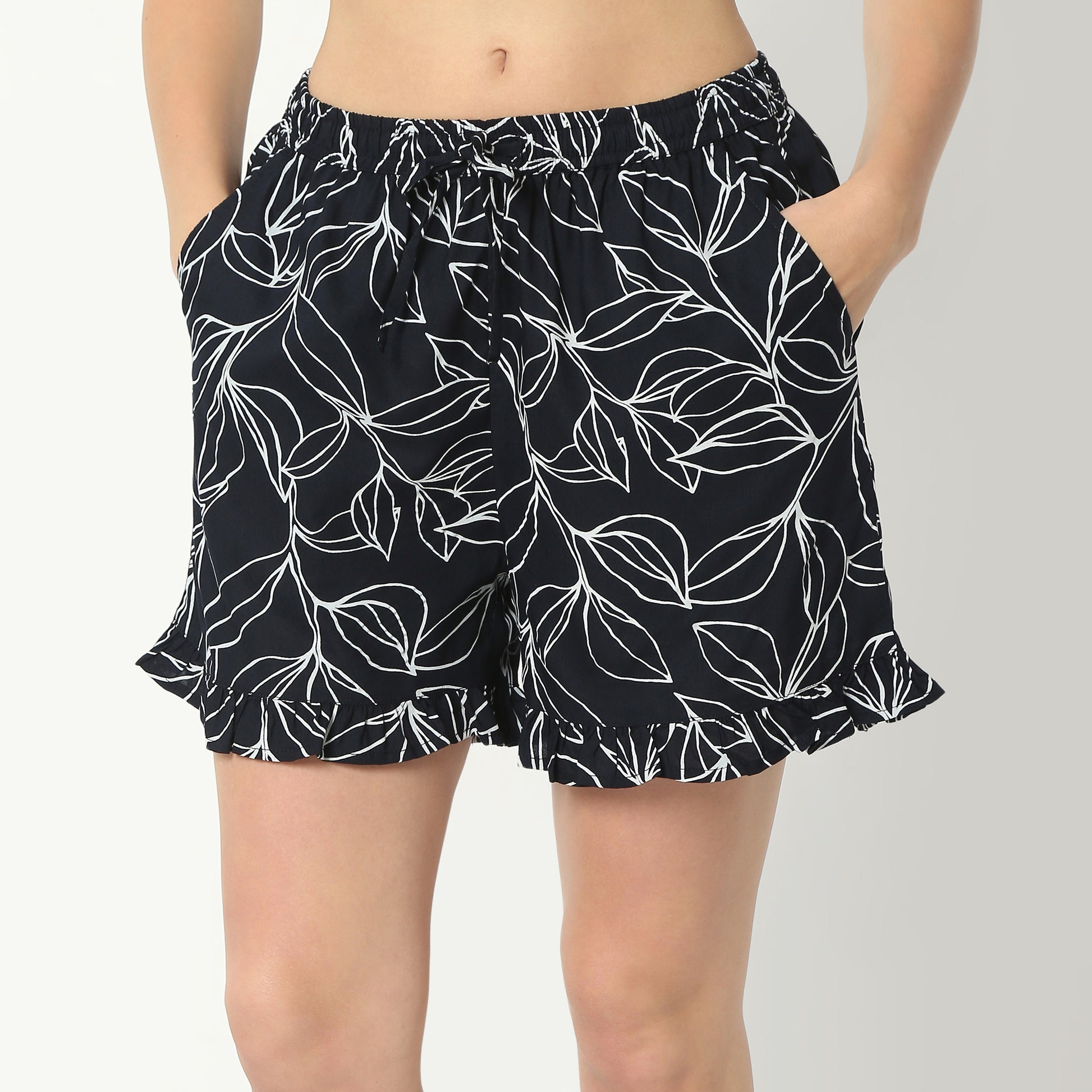 Regular Fit Printed Lapel Collar Regular Length Shirt with Shorts Sleepwear Set