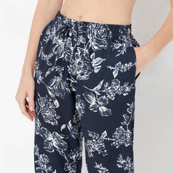 Regular Fit Printed Lapel Collar Shirt with Pyjama Set