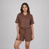 Cotton Solid Shirt with Short Sleepwear Set