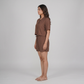 Cotton Solid Shirt with Short Sleepwear Set