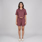 Cotton Solid Shirt with Short Sleepwear Set