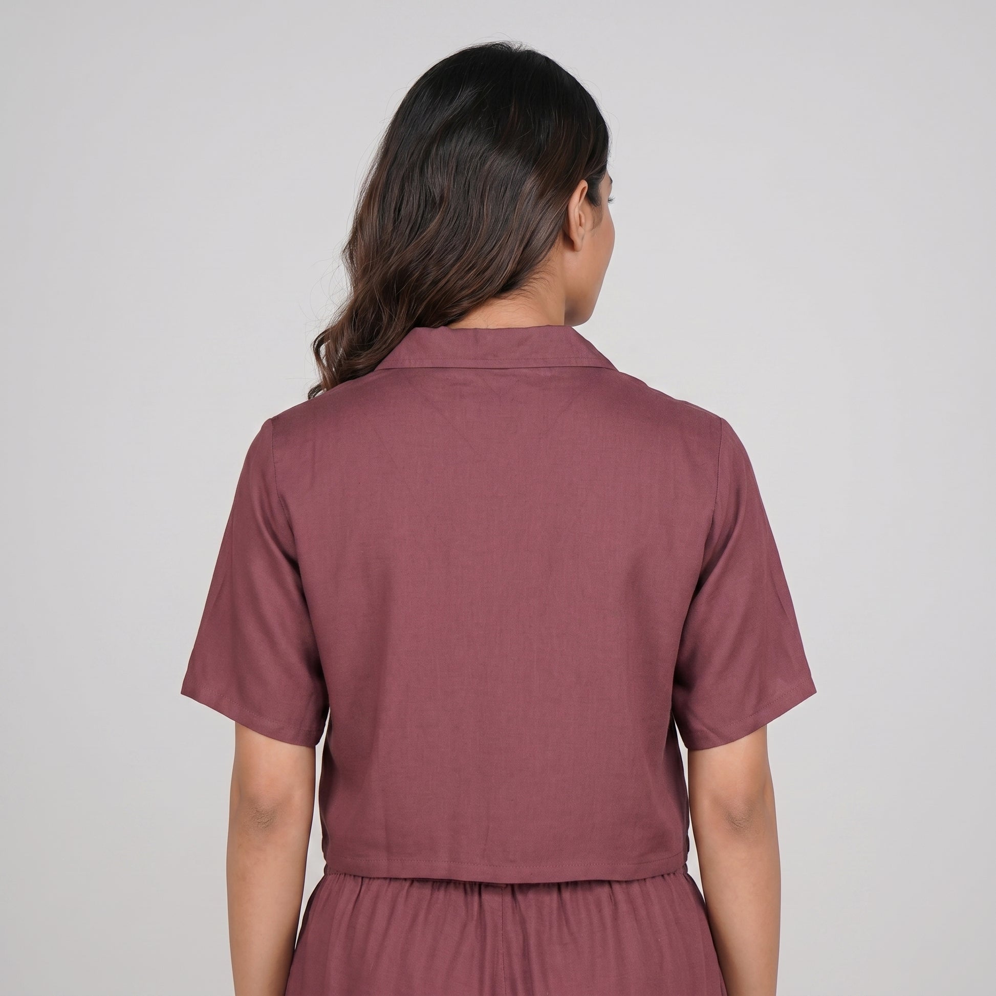Cotton Solid Shirt with Short Sleepwear Set