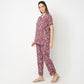 Regular Fit Printed Shirt with Pyjama Set