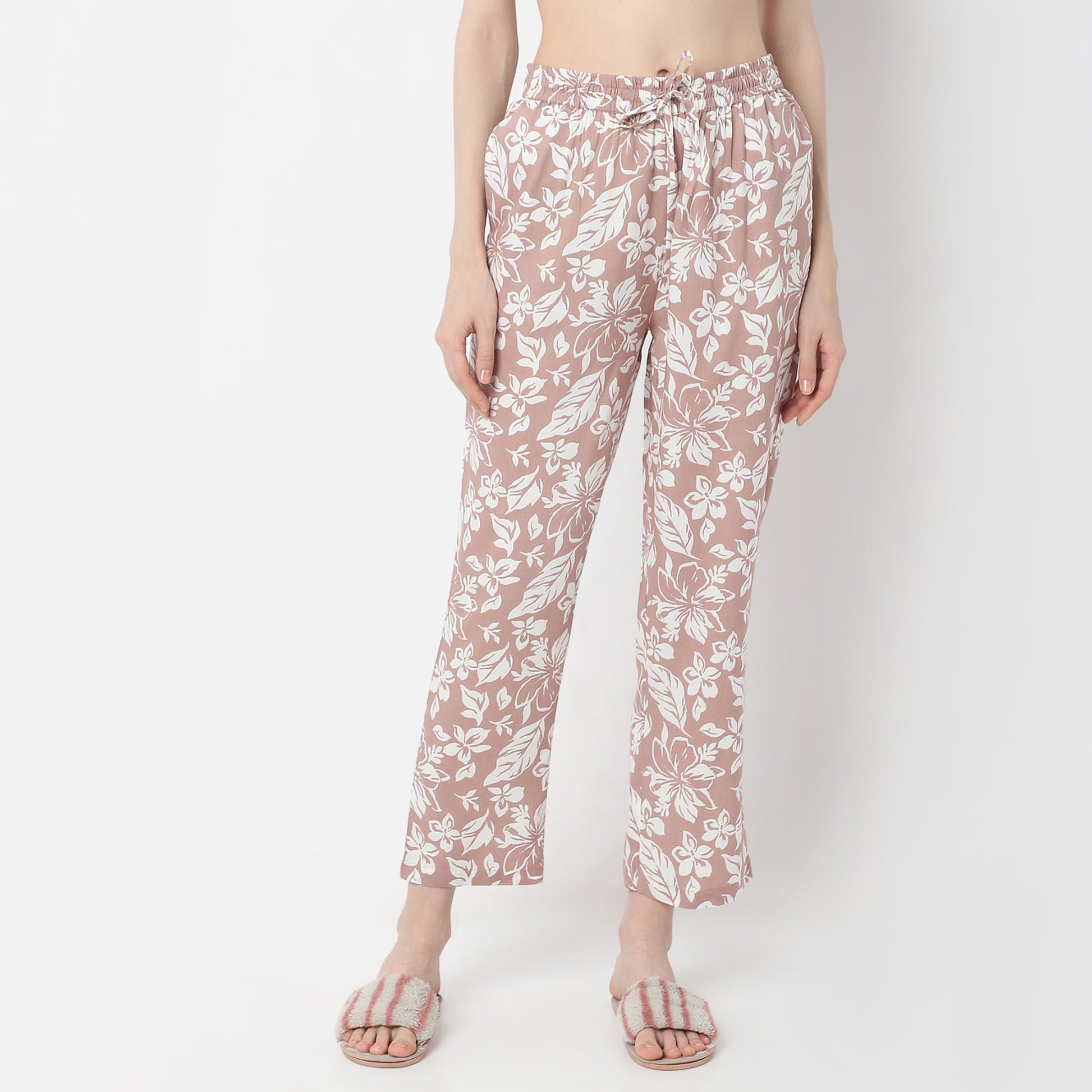 Floral Print Lapel Collar Short Sleeve Shirt with Pyjama Sleepwear Shirt