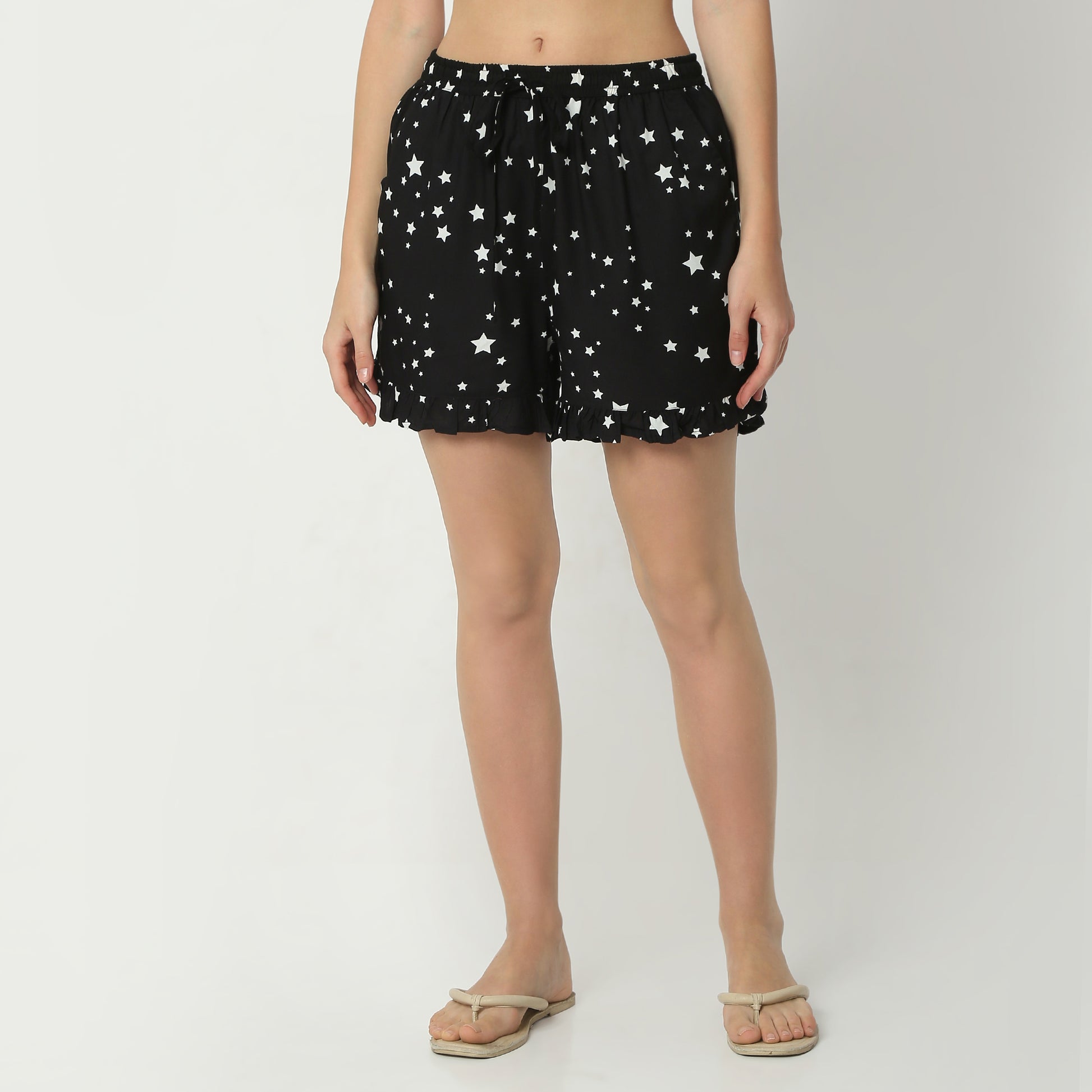 Regular Fit Printed Lapel Collar Regular Length Shirt with Shorts Sleepwear Set