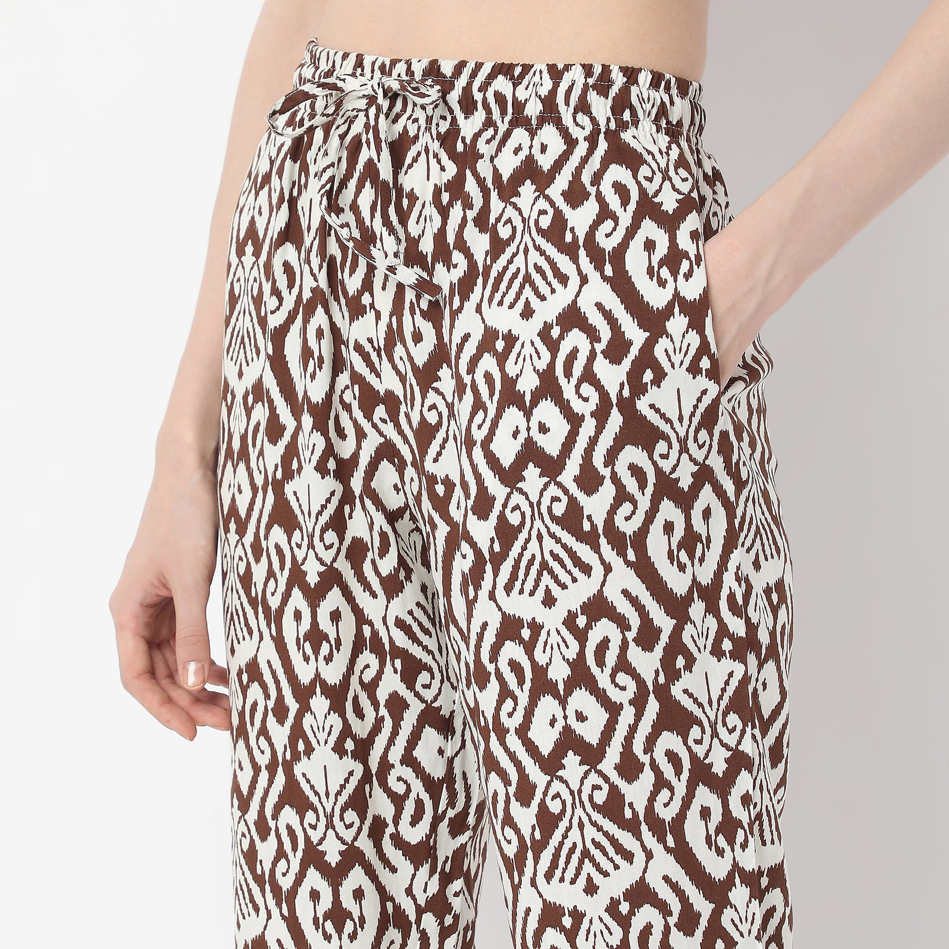 Geometric Print Lapel Collar Short Sleeve Shirt with Pyjama Sleepwear Shirt