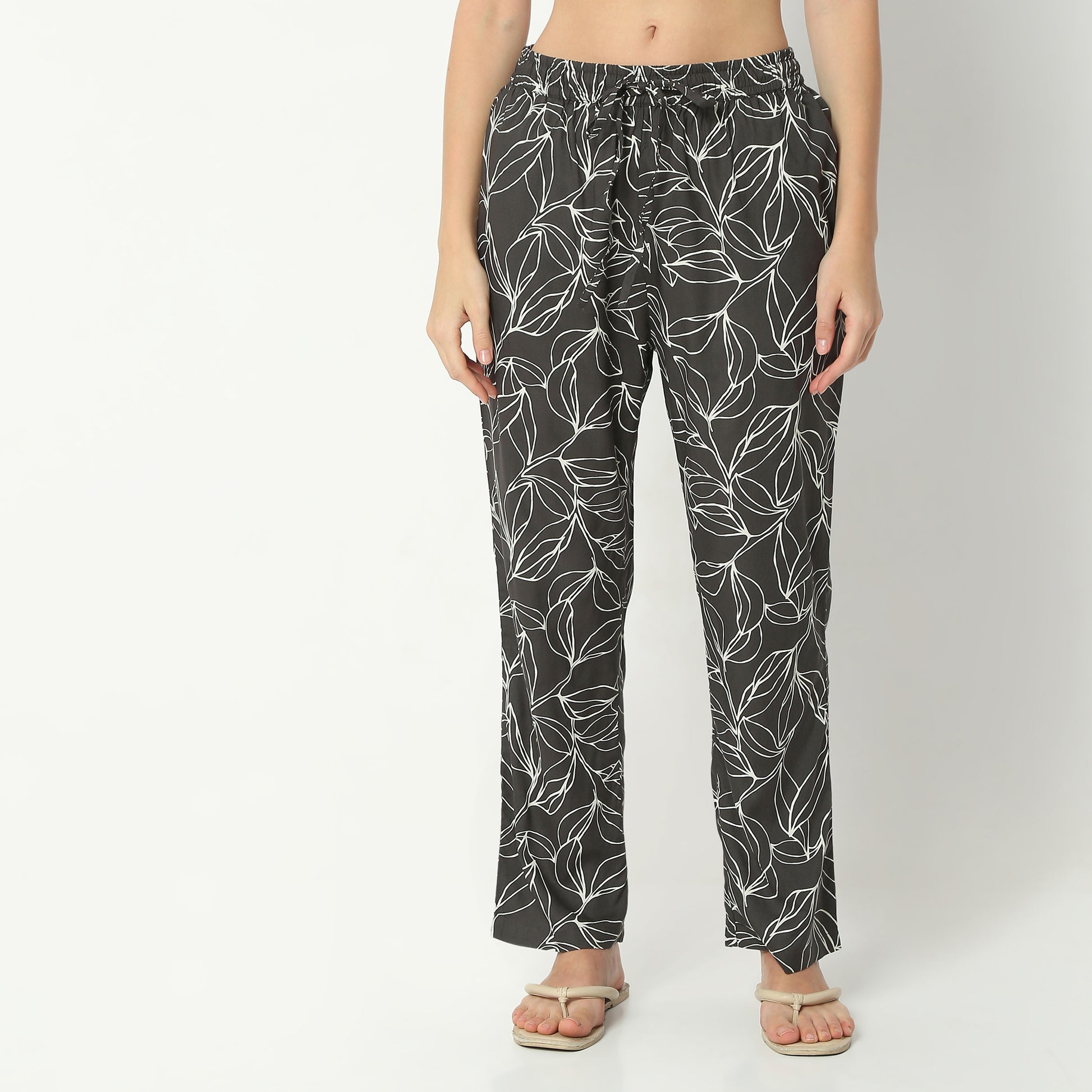 Regular Fit Printed Lapel Collar Regular Length Shirt with Pyjama Sleepwear Set