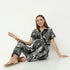 Regular Fit Printed Lapel Collar Regular Length Shirt with Pyjama Sleepwear Set
