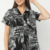 Regular Fit Printed Lapel Collar Regular Length Shirt with Pyjama Sleepwear Set