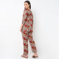 Floral Print Round Neck Kurta with Pyjama Set