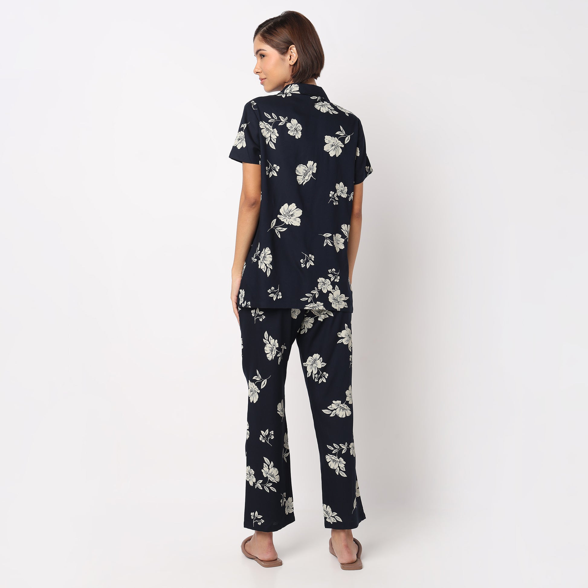 Cotton Printed Shirt with Pyjama Sleepwear Set