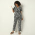 Regular Fit Printed Lapel Collar Shirt with Pyjama Set