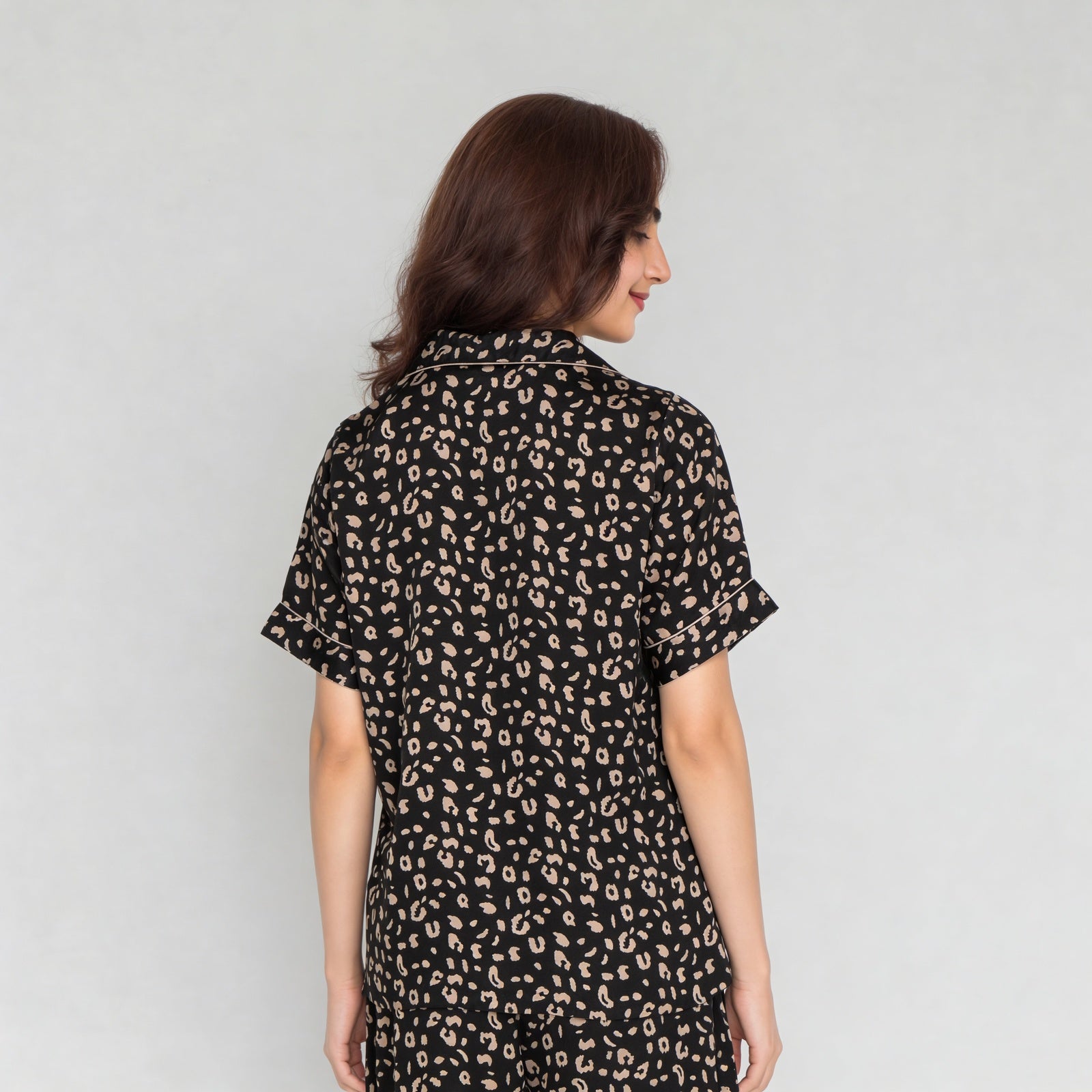 Printed Shirt with Shorts Sleepwear Set