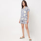 Cotto Printed Shirt with Short Sleepwear Sets