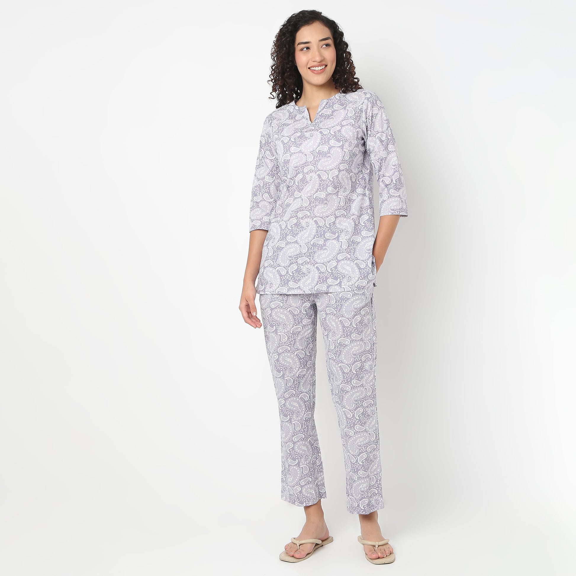 Jaipuri Printed Kurta and Pyjama Set