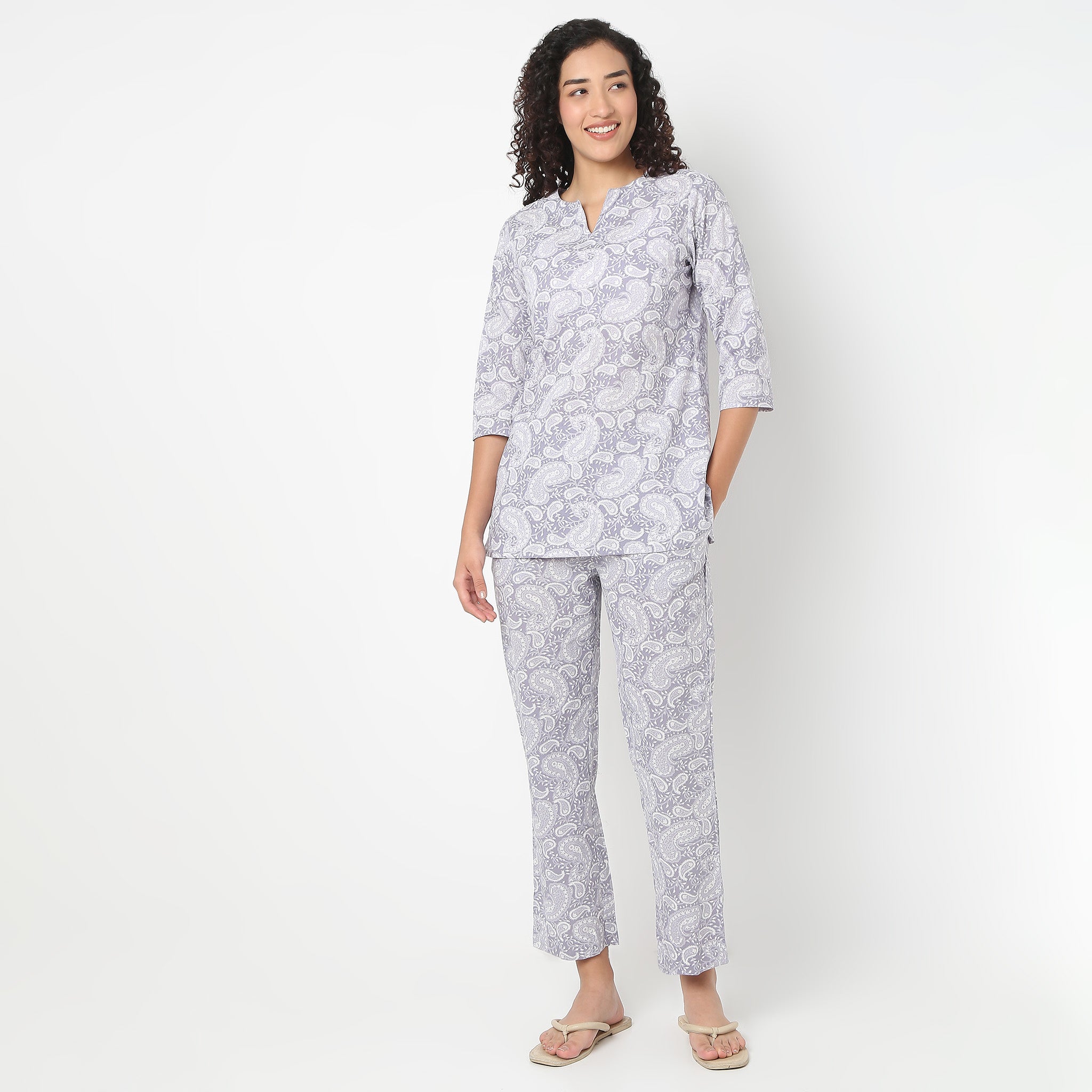 Jaipuri Printed Kurta and Pyjama Set