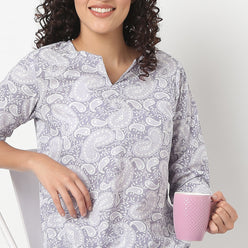Jaipuri Printed Kurta and Pyjama Set