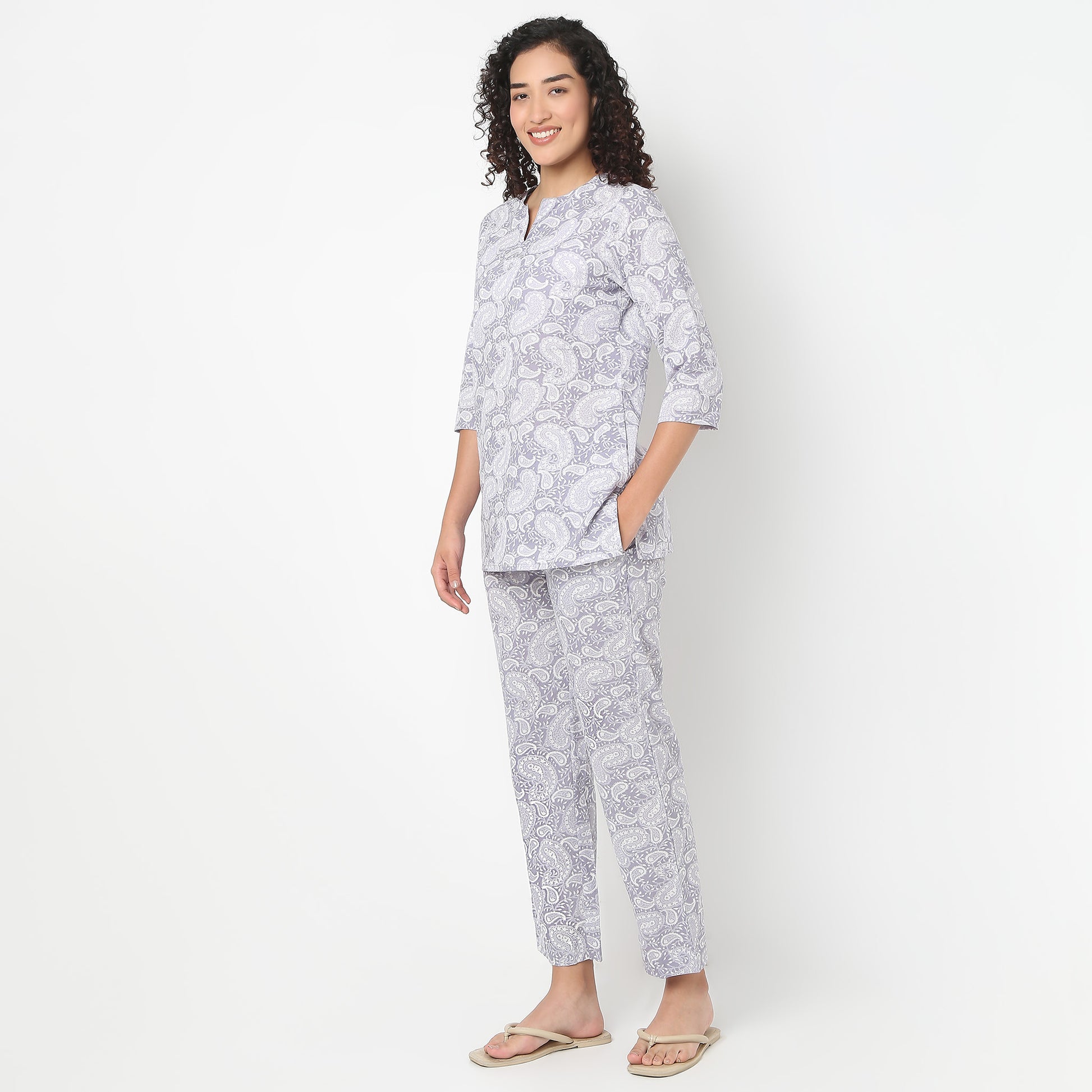 Jaipuri Printed Kurta and Pyjama Set