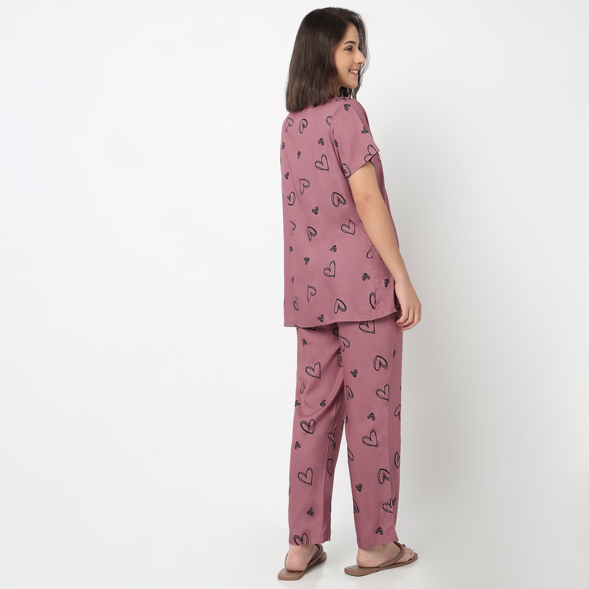 Printed Shirt with Pyjama Sleepwear Set