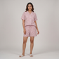 Printed Shirt with Shorts Sleepwear Set