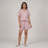 Printed Shirt with Shorts Sleepwear Set