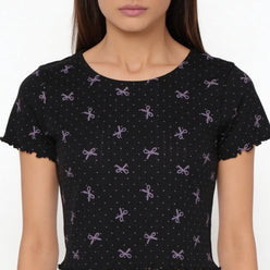 Cotton Printed Top with Pyjama Sleepwear Set