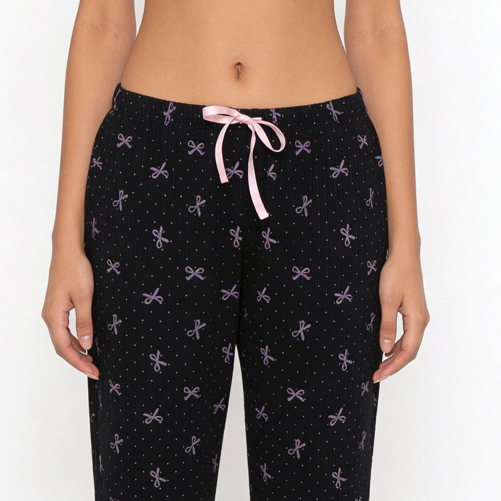 Cotton Printed Top with Pyjama Sleepwear Set