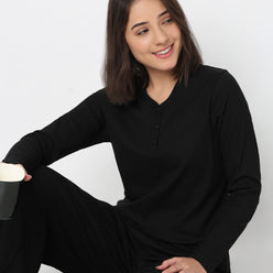 V-Neck T-Shirt with Pyjama Sleepwear Set