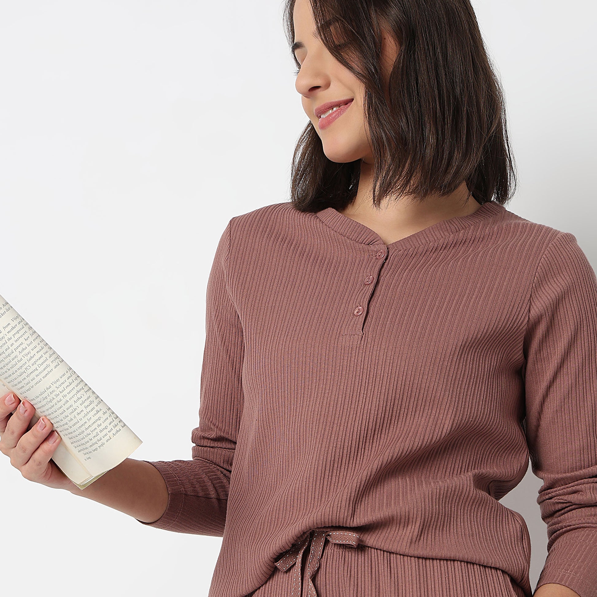 V-Neck T-Shirt with Pyjama Sleepwear Set