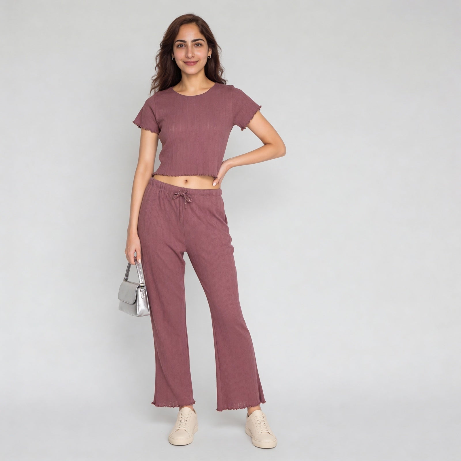 Cotton Printed Short Sleeve Top with Pyjama Sleepwear Set