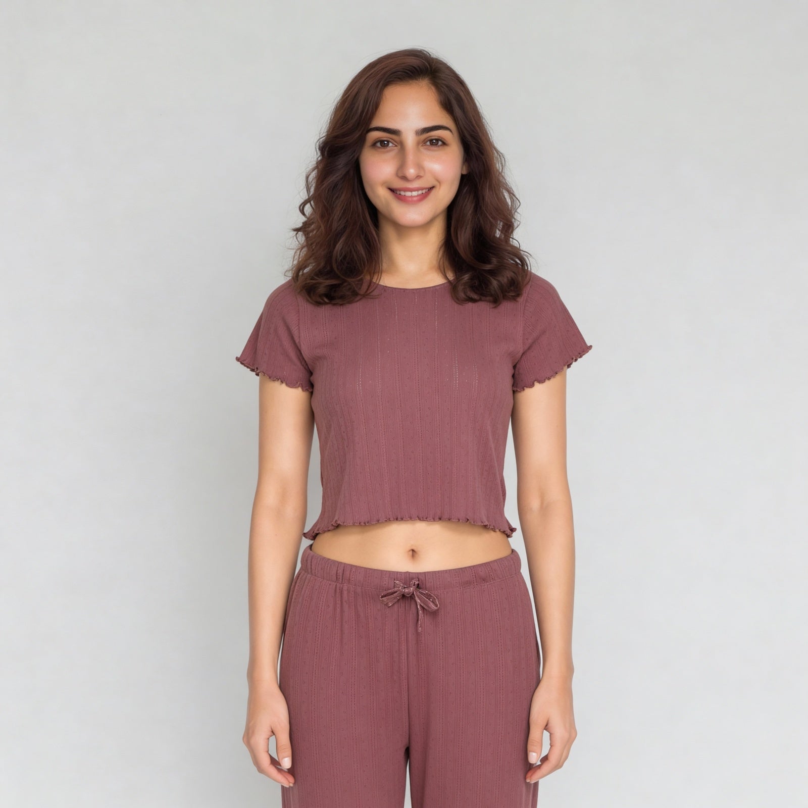 Cotton Printed Short Sleeve Top with Pyjama Sleepwear Set