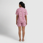 Printed Shirt with Shorts Sleepwear Set