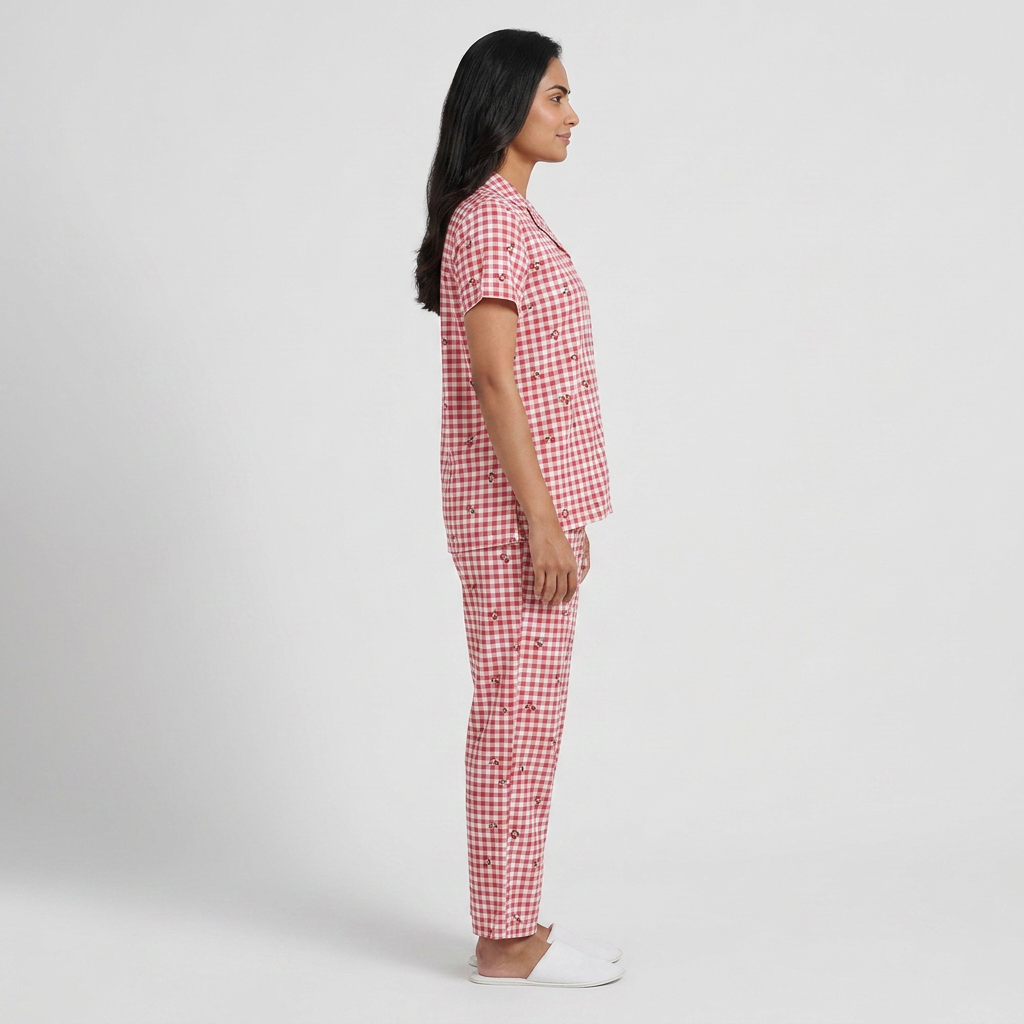 Cotton Printed Shirt with Pyjama Sleepwear Set