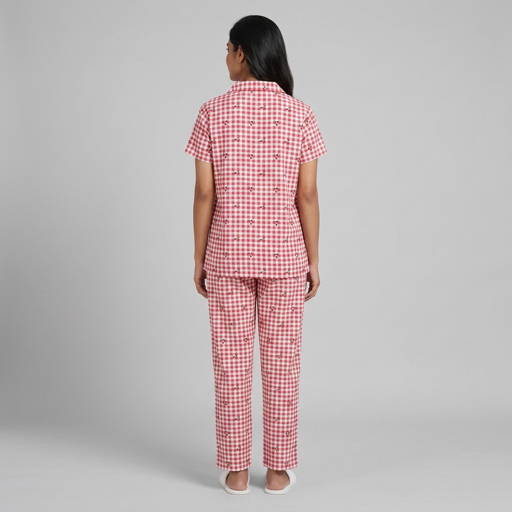 Cotton Printed Shirt with Pyjama Sleepwear Set