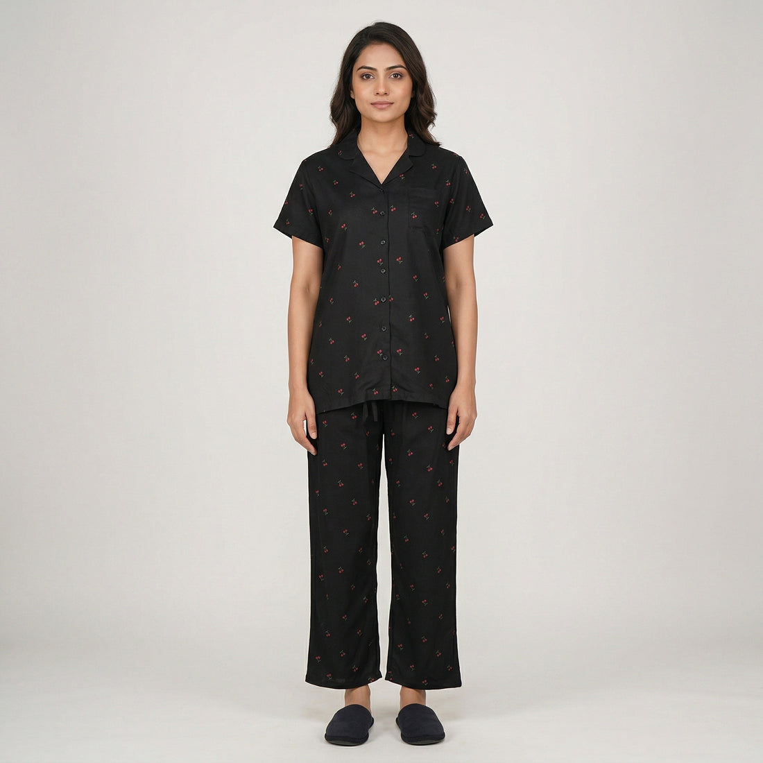 Printed Shirt and Pyjama Sleepwear Set