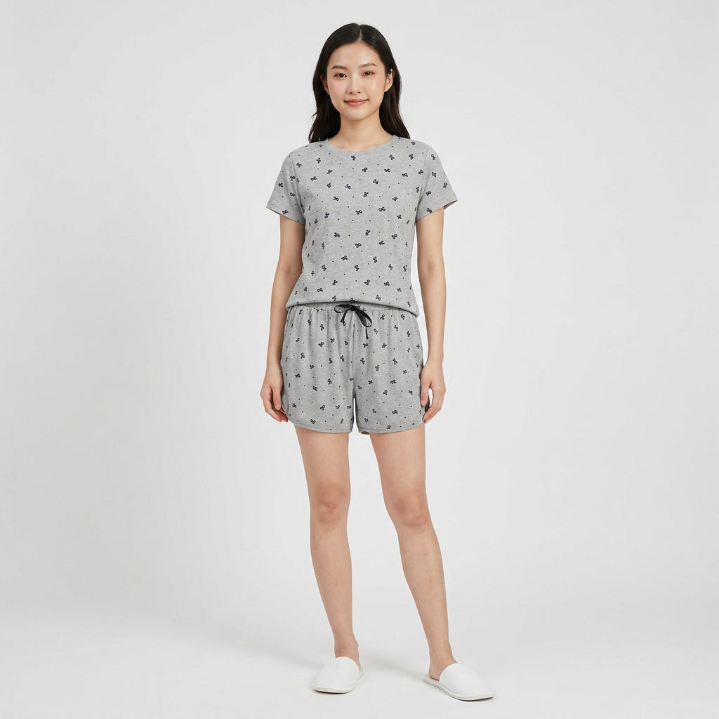 Cotton Printed T-Shirt with Shorts Sleepwear Set