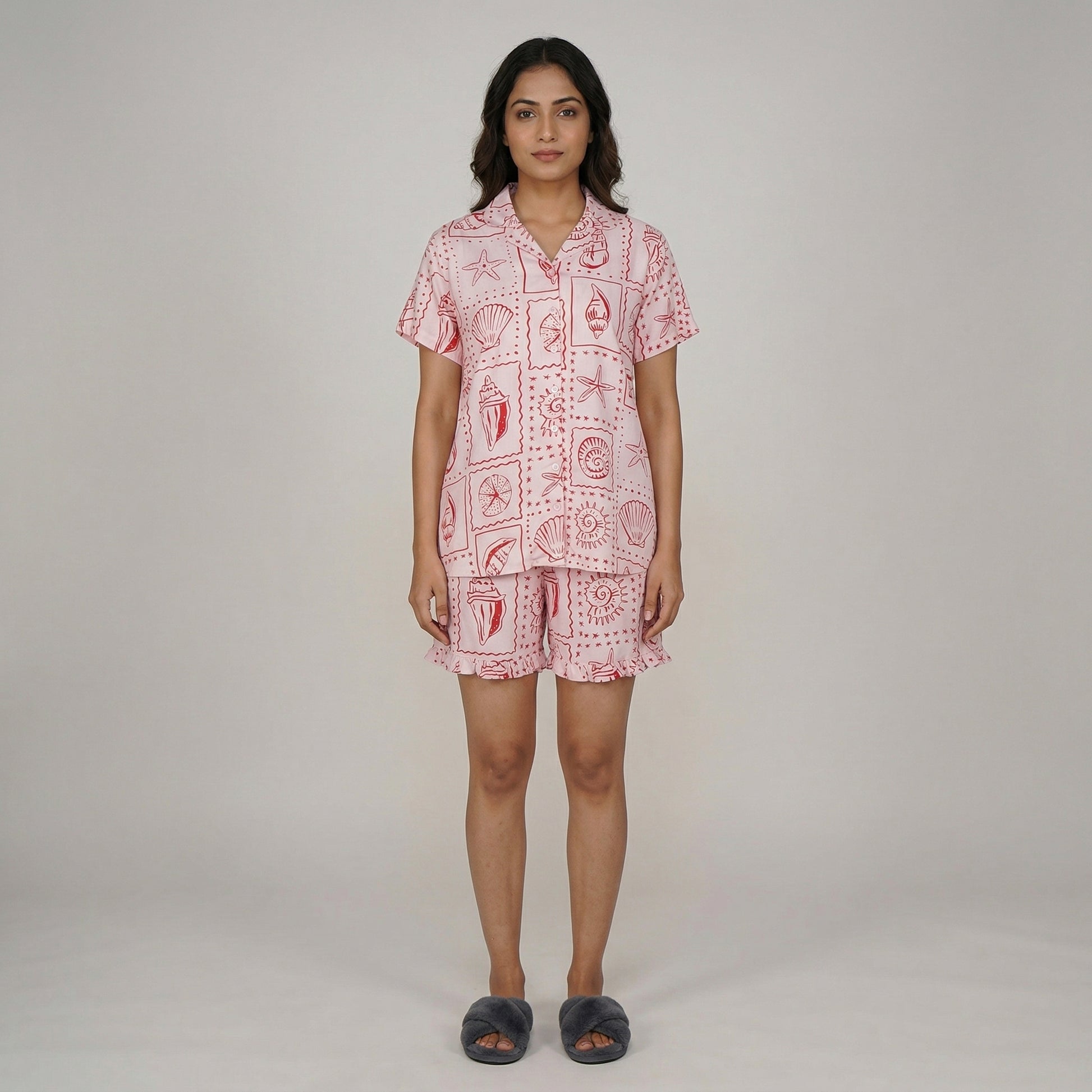 Printed Shirt and Pyjama Sleepwear Set