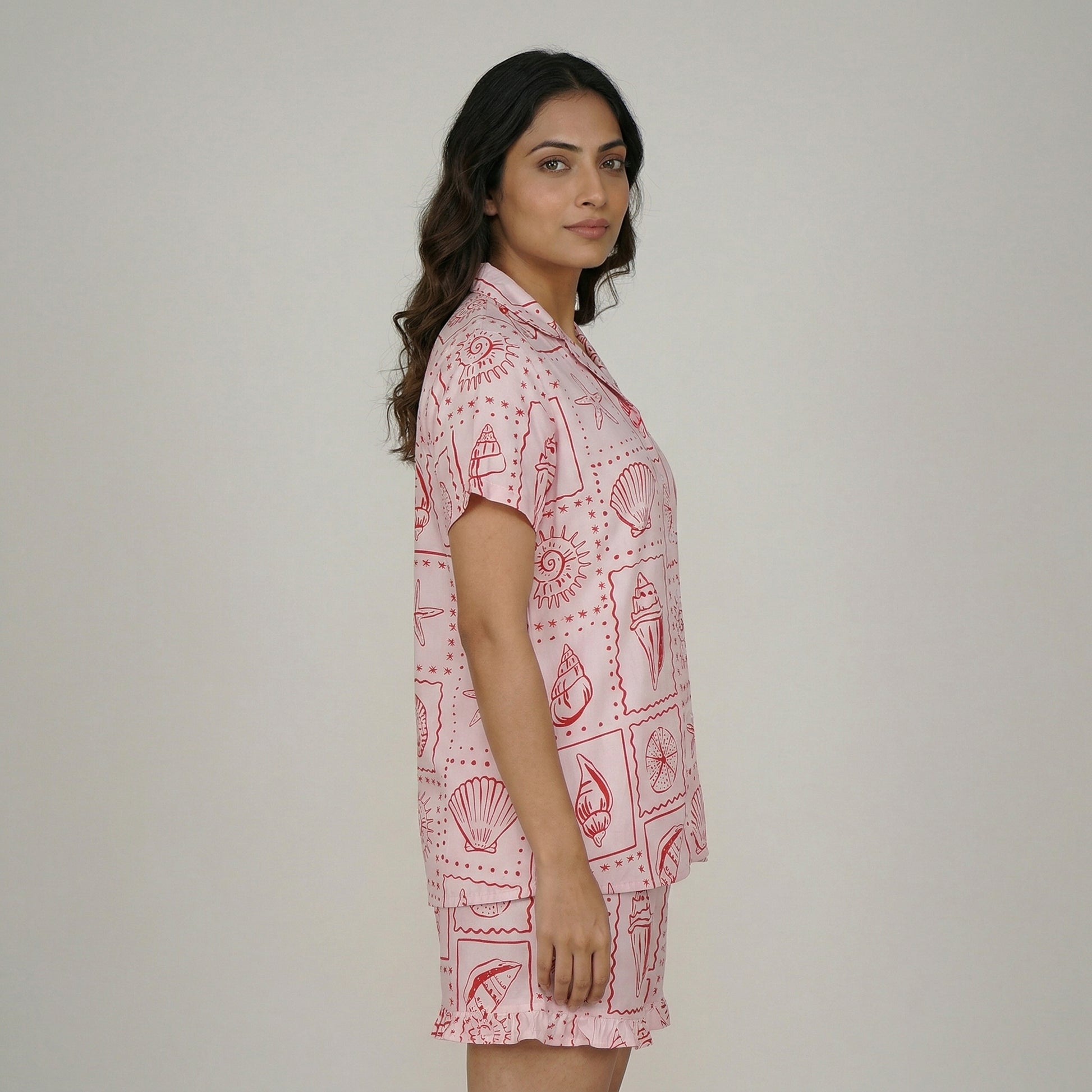 Printed Shirt and Pyjama Sleepwear Set