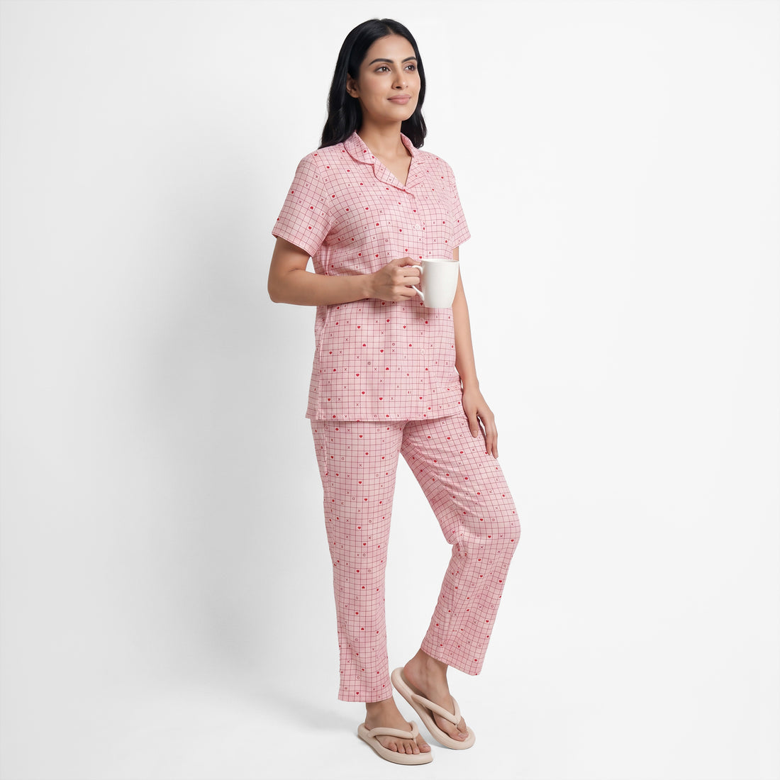 Printed Shirt with Pyjama Sleepwear Set